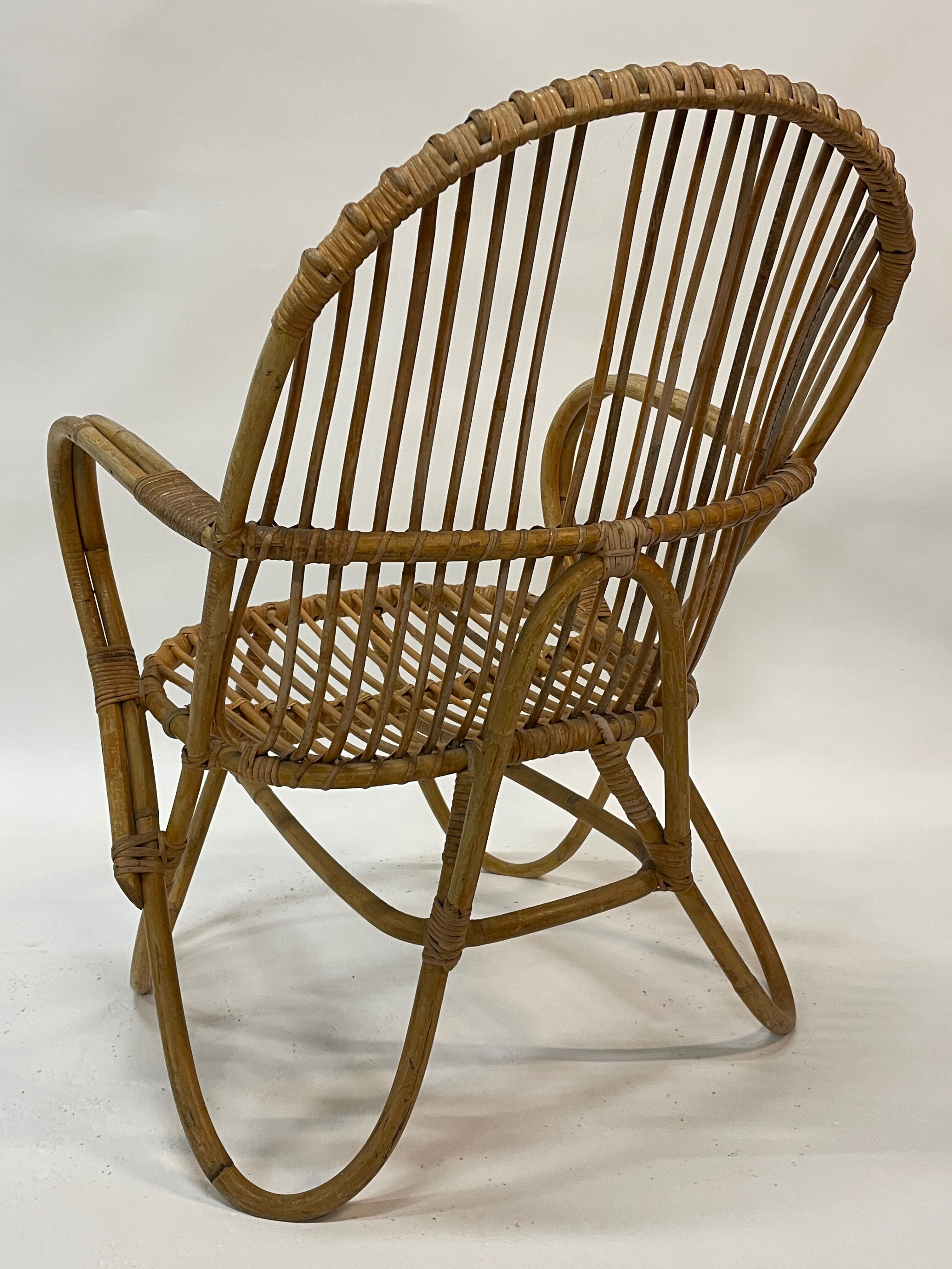 Vintage rattan chair by Dirk van Sliedregt Rohe Noordwolde 1960 from the Netherlands
