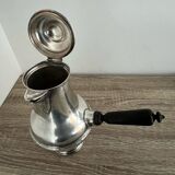 Silver-plated chocolate pot stamped ARGIT SFOA with ebony handle