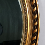 Miroir ovale cadre ancien style Louis XVI bois stuc doré d'origine 58x40 cm