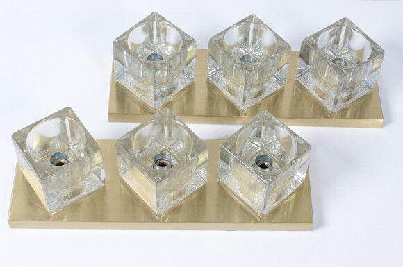 Peill & Putzler pair of wall lamps, transparent glass