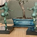 Pair of vintage bookends - Football players - excellent condition