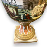 Pair of painted porcelain vases antique scenes