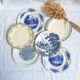 Vintage blue green dinner plates