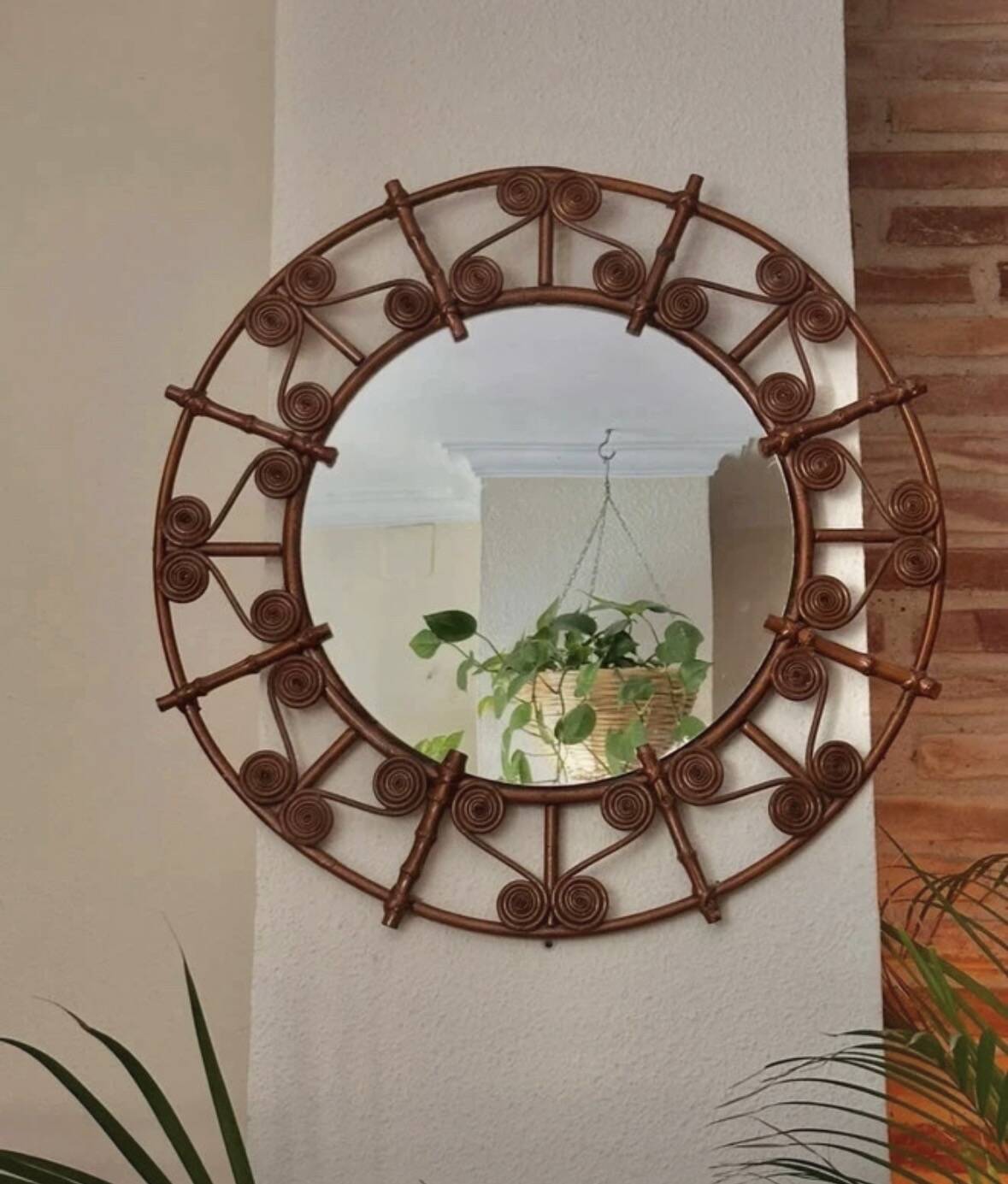 Large "peacock" mirror from the 1960s - Roman creations (Monóvar) - sealed.