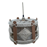 Scandinavian style jute and wood pendant light