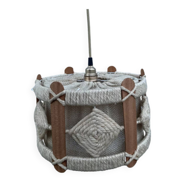 Suspension jute et bois de style scandinave