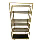 1970s vintage Italian design brass and glass shelf