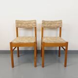 Pair of vintage Baumann chairs in wood and fabric from the 70s