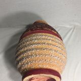 Old vase ball Odyv ceramic rose violet decoration 70s vintage