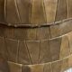 De Sede style khaki leather patchwork pouf / chest