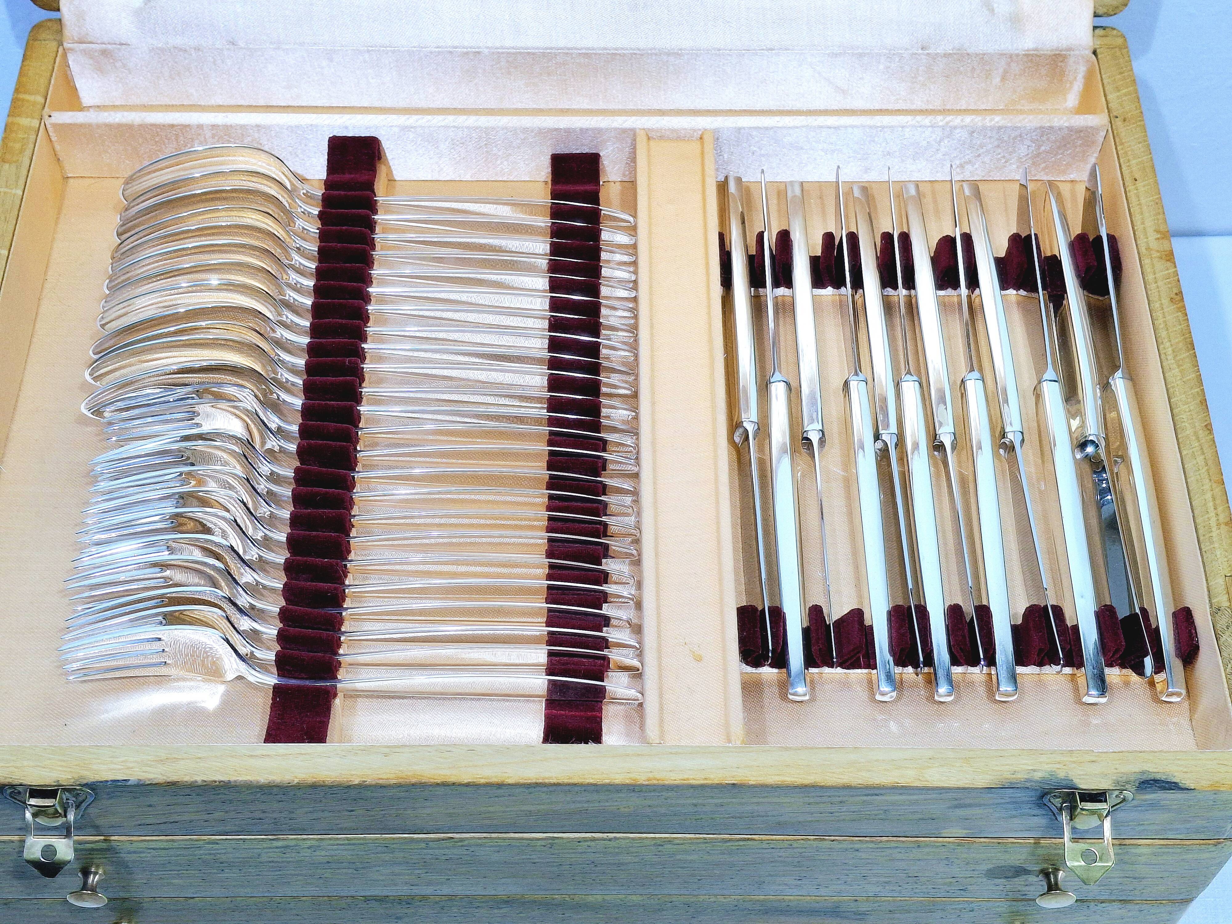 Georg jensen cutlery - cypress model - 133 pieces, sterling silver