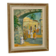 Original Swedish mid-century oil painting on panel "City" – Vintage and frame