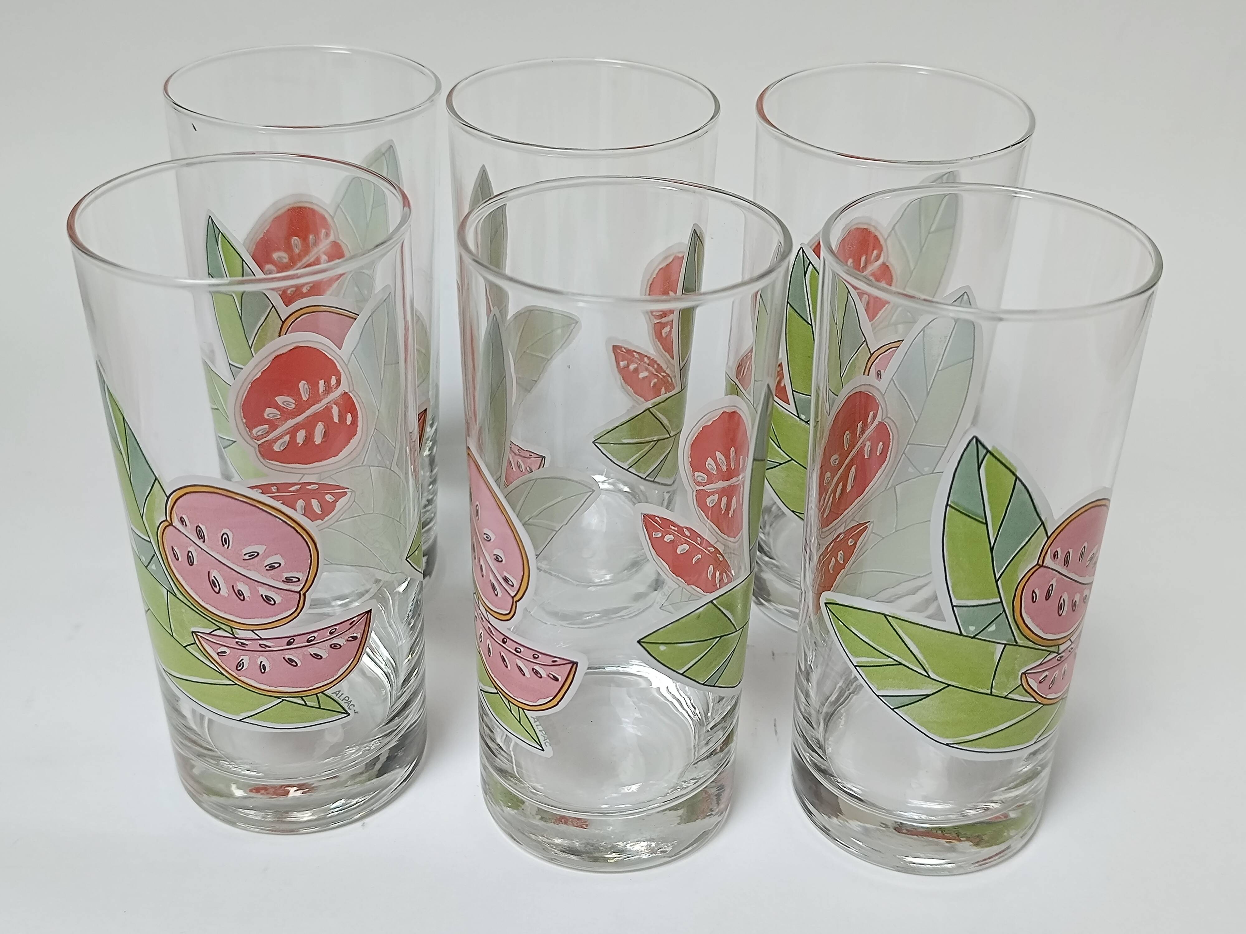6 verres + carafe à orangeade