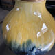 Art Deco vase in yellow and blue flamed earthenware - Shape 485, circa 1930