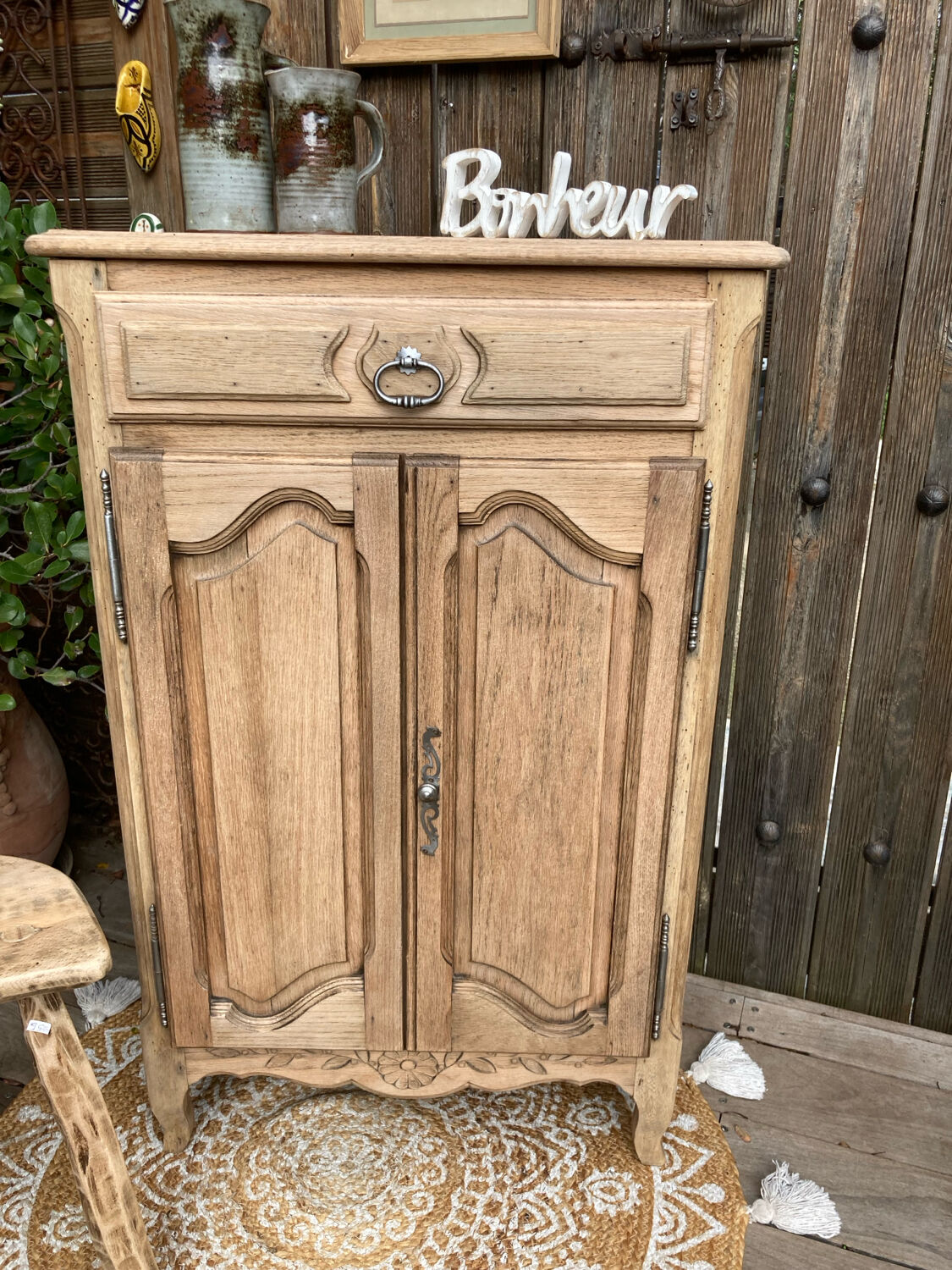 Adorable small country house buffet in raw oak.