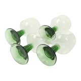 Set of 4 Vintage Luminarc Roemer Wine Glasses Green Ribbed Base