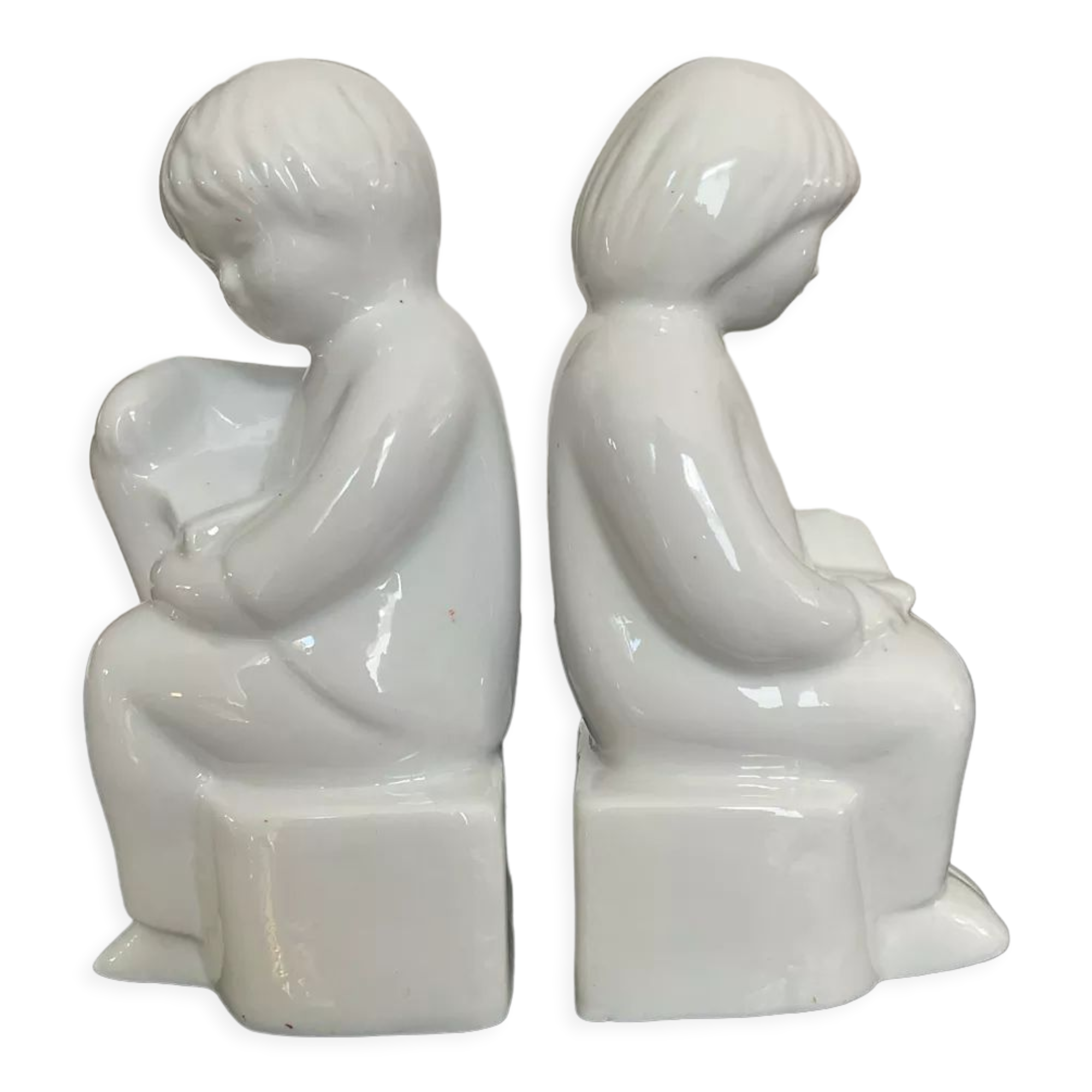 Pair of vintage ceramic bookends 70s-80s