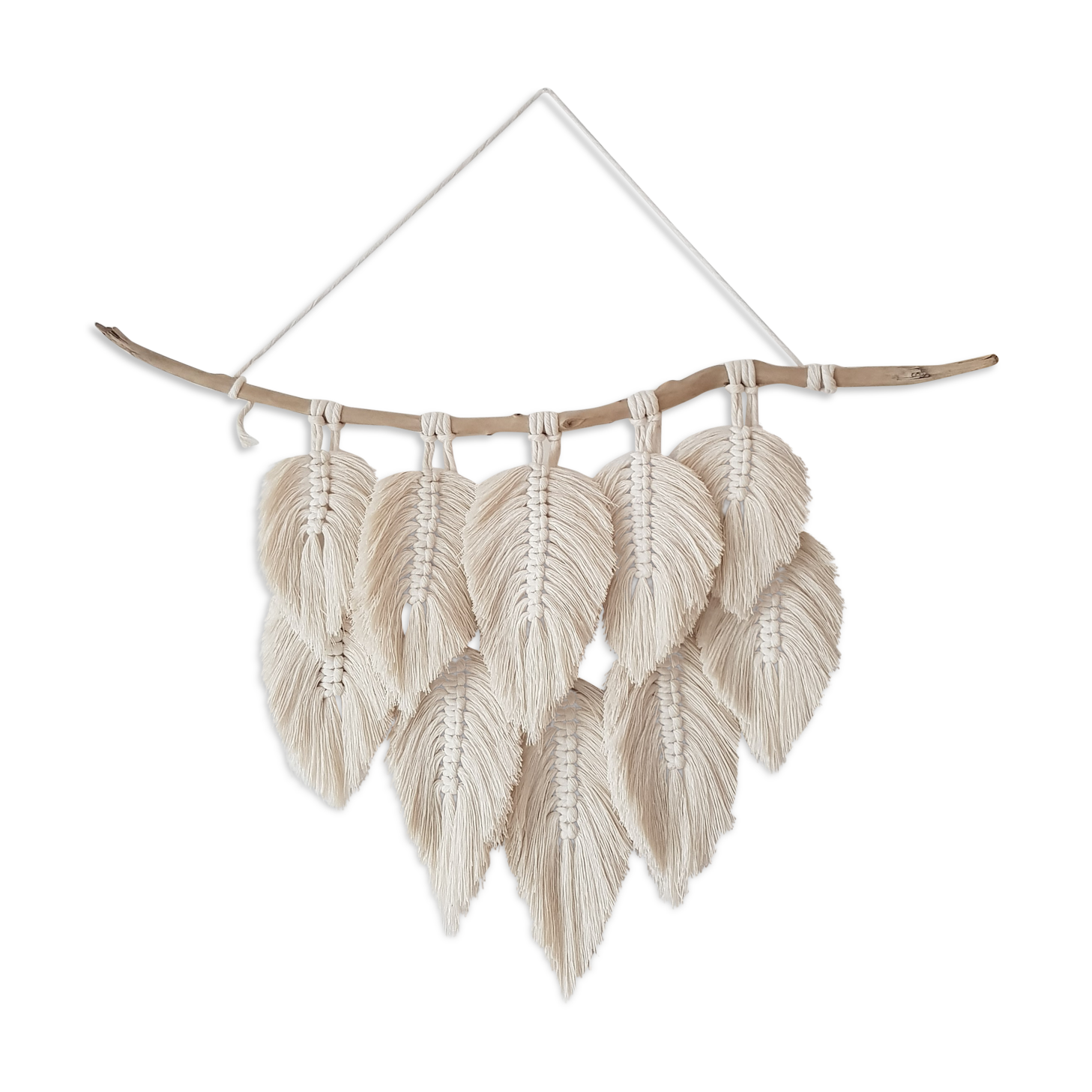 Macramé wall hanging feathers
