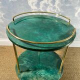 Small emerald green side table ALDO TURA, Italy 1960s