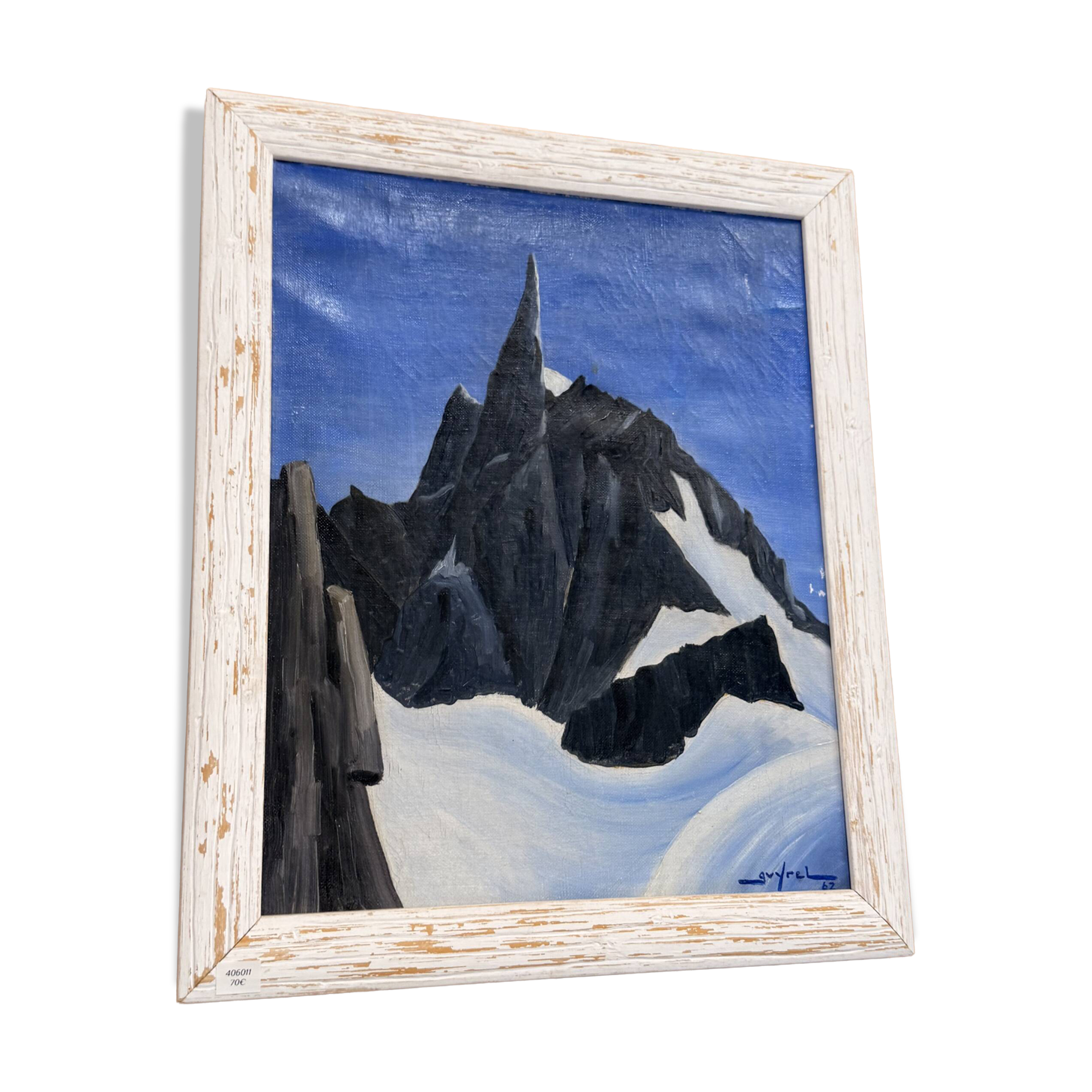 Mountain tableau signed Guy Rel (1967) – Oil on canvas