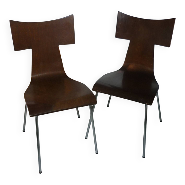 4-2025-6 Paire de chaises vintage