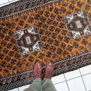 Tapis Baluch afghan ancien fait main, 107 cm x 189 cm, années 1920