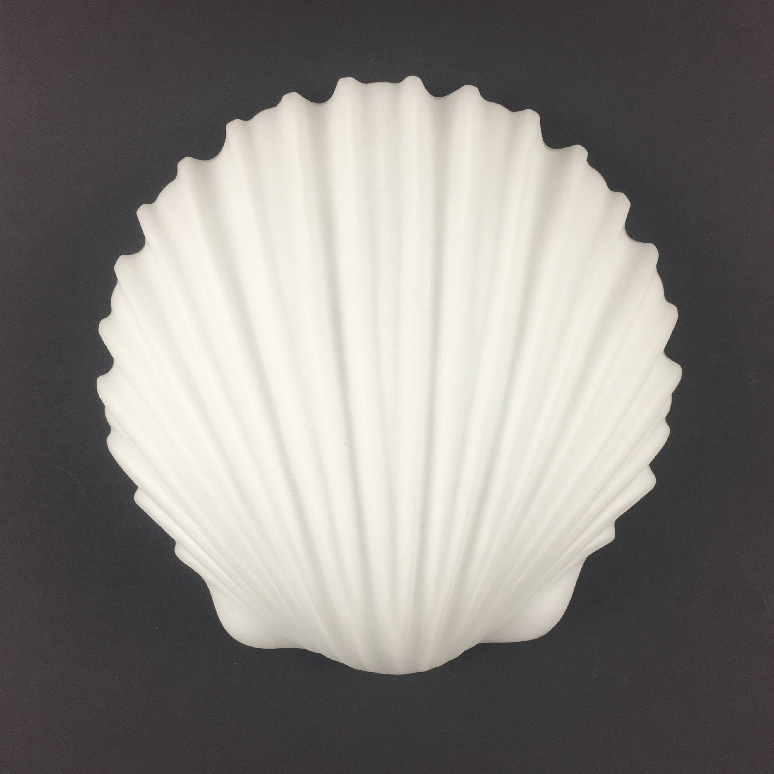 Large Minimalist Opaline Glass Shell-Shaped Wall Light from Limburg, Germany, 1970s