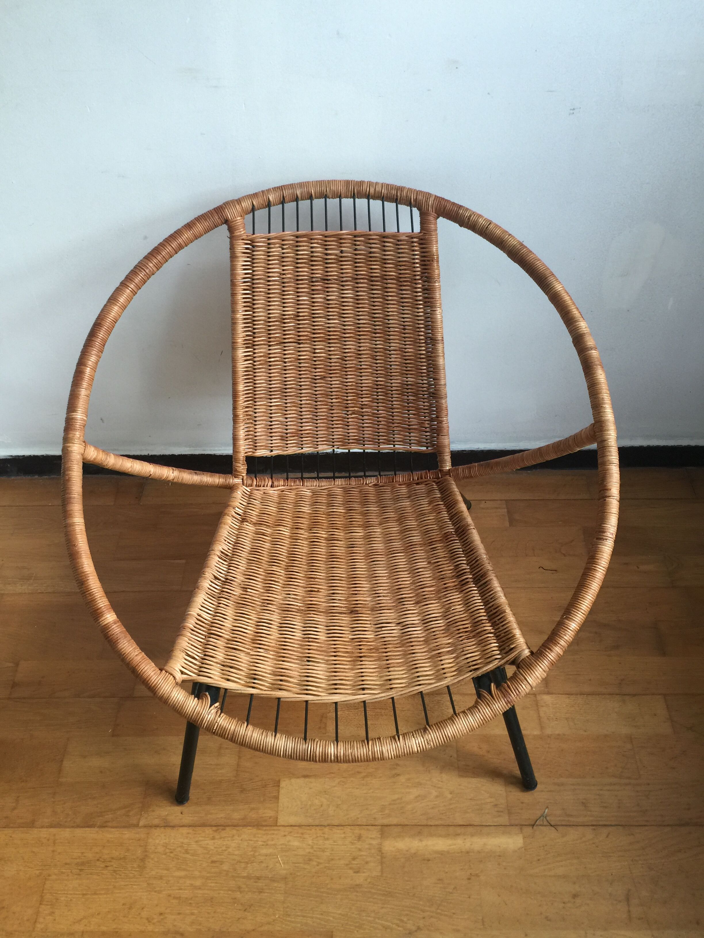 Rattan basket armchair