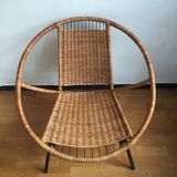 Rattan basket armchair