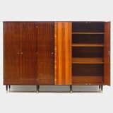Large vintage mid century modern 6-door wardrobe in teak, 1960s