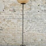 Rispal lampshade on wrought iron floor lamp base