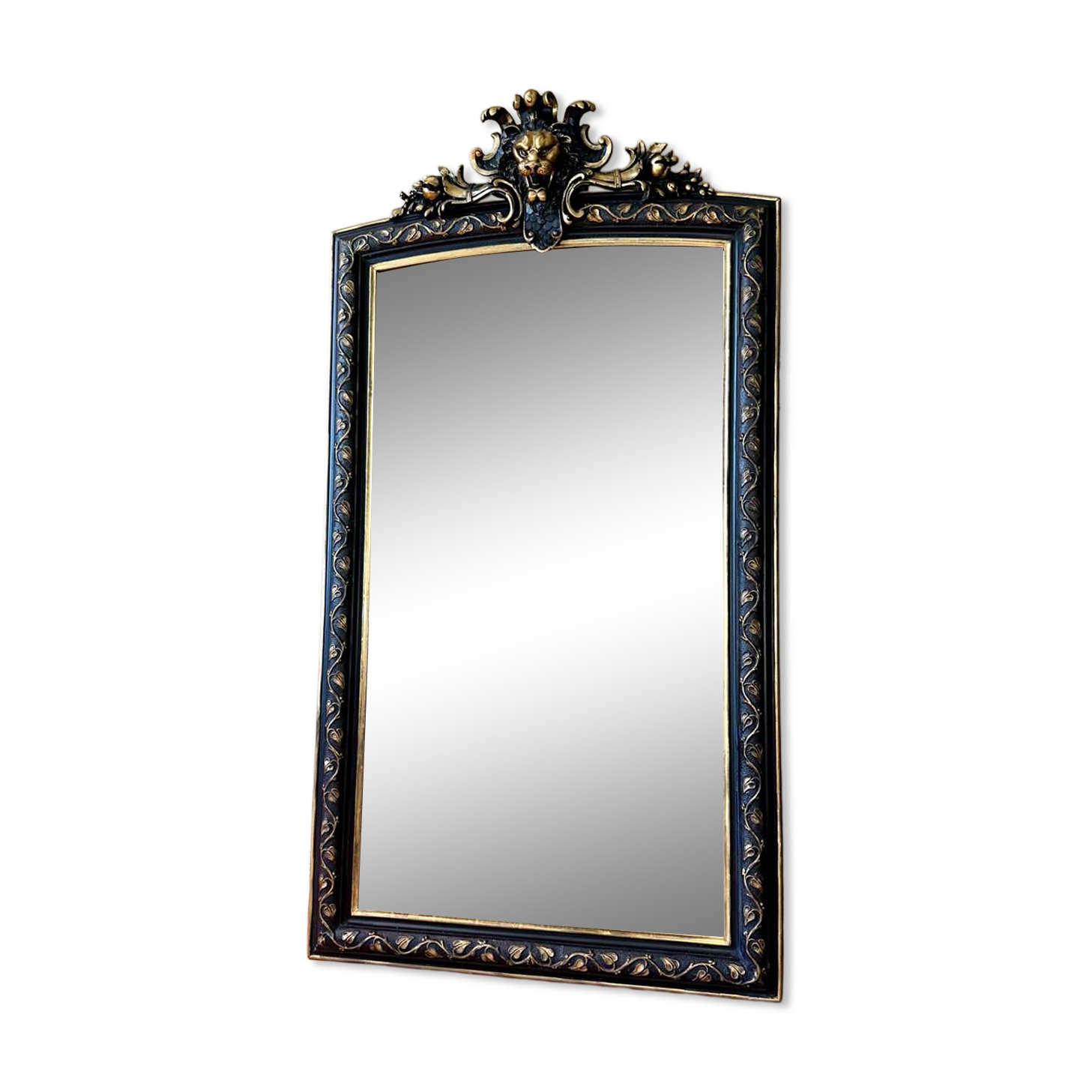 Antique Napoleon III pediment mirror