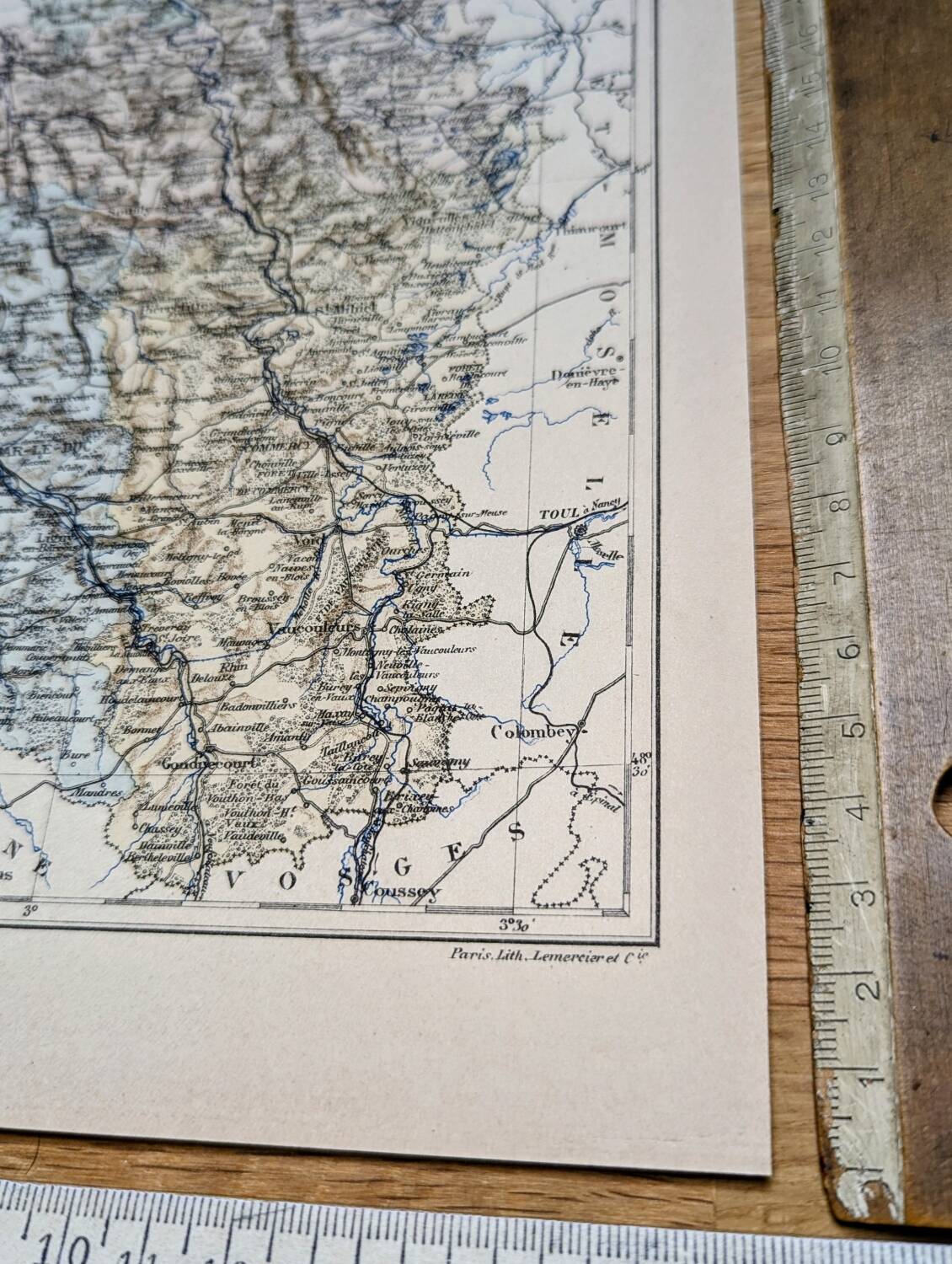 The Meuse, printed map from 1889.
