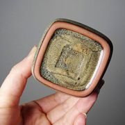 Service à thé chinois en terre cuite émaillée, théière et 4 tasses, années 1980