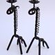 Paire de bougeoir Vintage fer forgé zoomorphe girafe