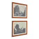 Set of 2 mid-century Erling Juhl wood prints in original larch wood frames / 1960s