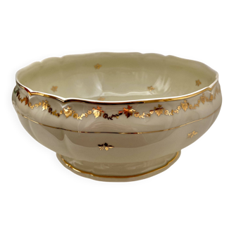 Golden salad bowl Limoges France