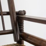 dudouyt style armchair in beech. 1940s.