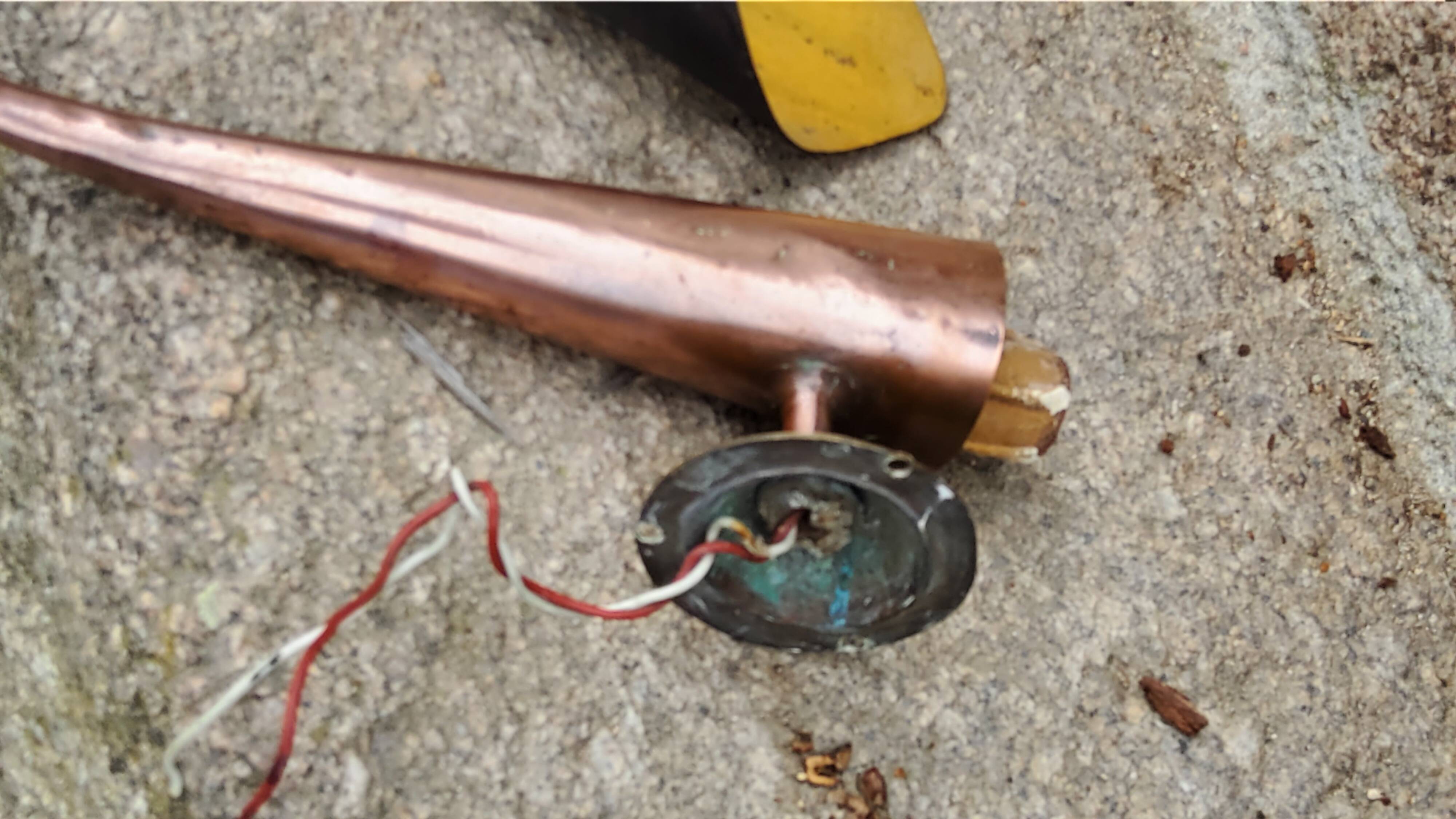 Pair of vintage 50s copper and metal wall lights