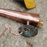 Pair of vintage 50s copper and metal wall lights