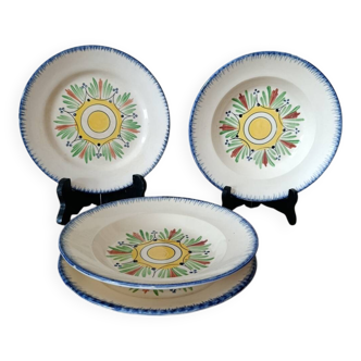 4 assiettes décor breton de Longchamp, collection Jean-Marie