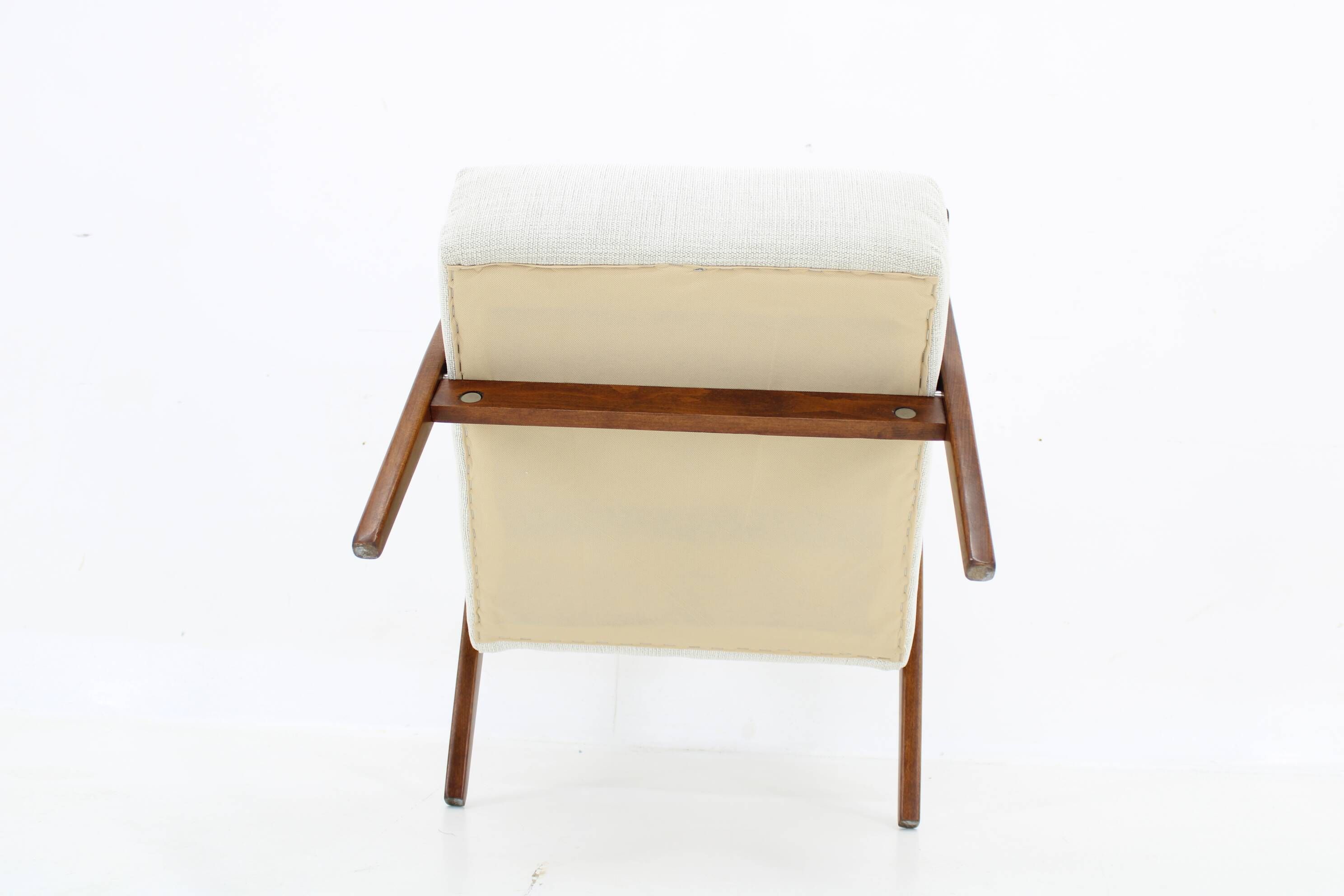 Restored beech armchair from the 1960s, Czechoslovakia