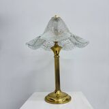 Mid century glass table lamp , 1970s