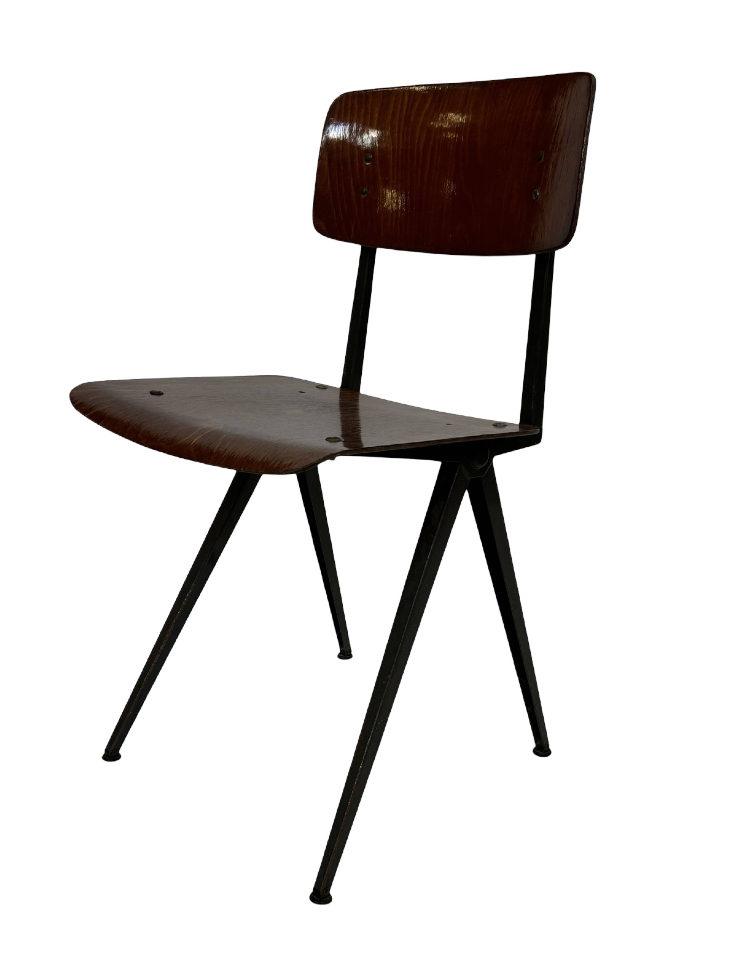 Vintage Marko holland industrial school chair 60's netherlands design