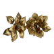 Pair of vintage Masca wall lights with golden flowers, 1970s
