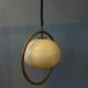 Space Age mushroom pendant light in bamboo Dijkstra Mid Century