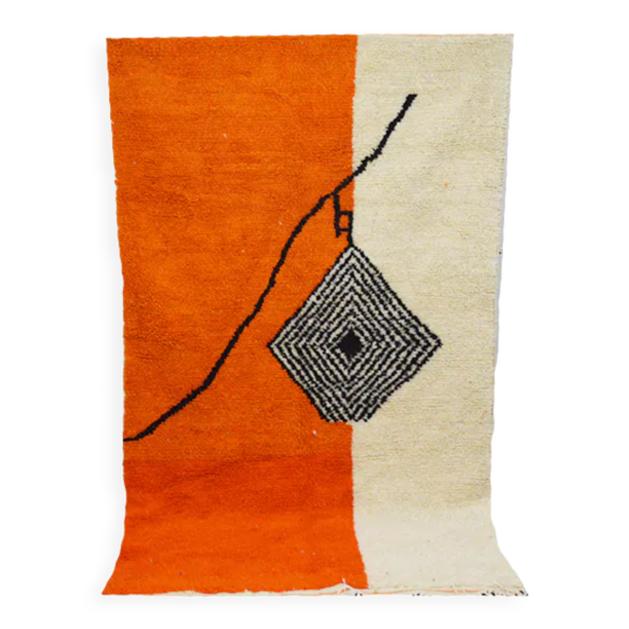 Handmade moroccan berber carpet 252 x 148 cm