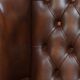 Chesterfield wing chair in dark brown English cowhide
