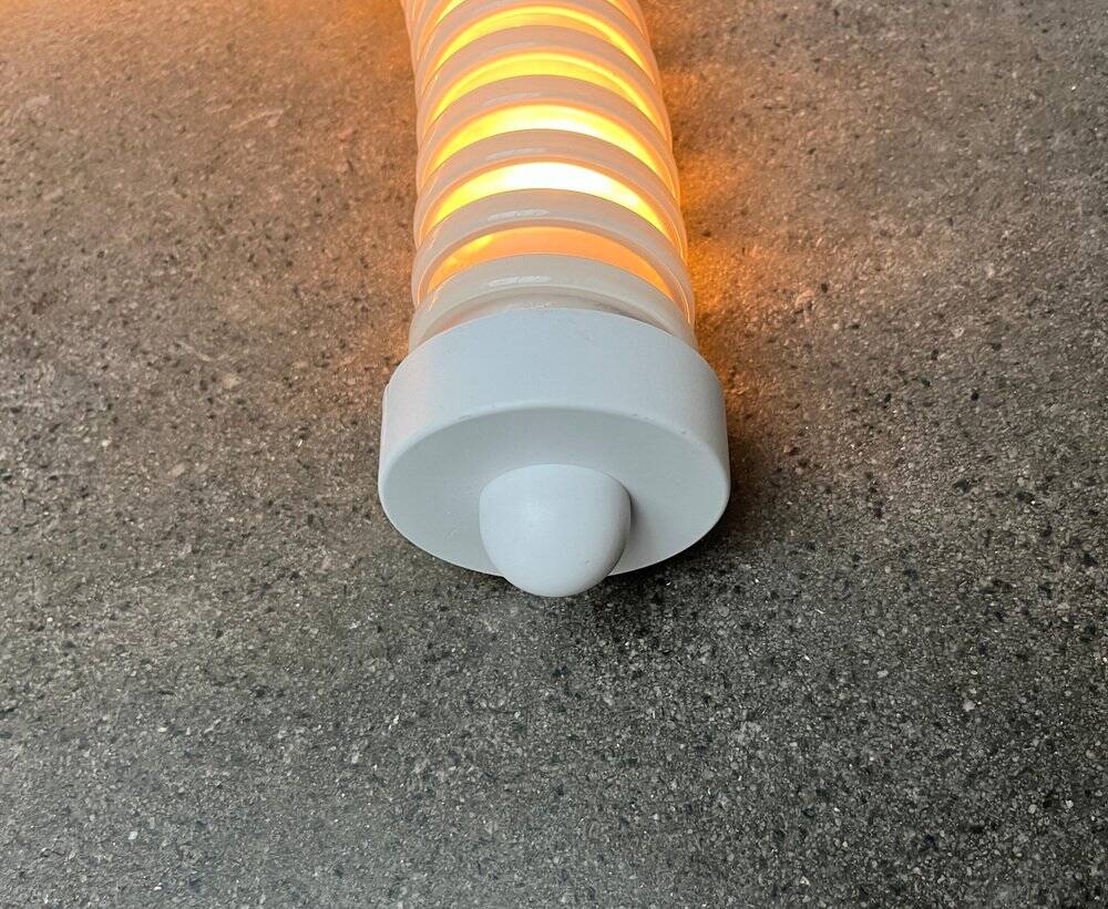Snake floor lamp Boalum postmodern space age model by Livio Castiglioni and Gianfranco Frattini for Artemide, 1970s.