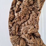 Miroir rond en liège vintage années 70